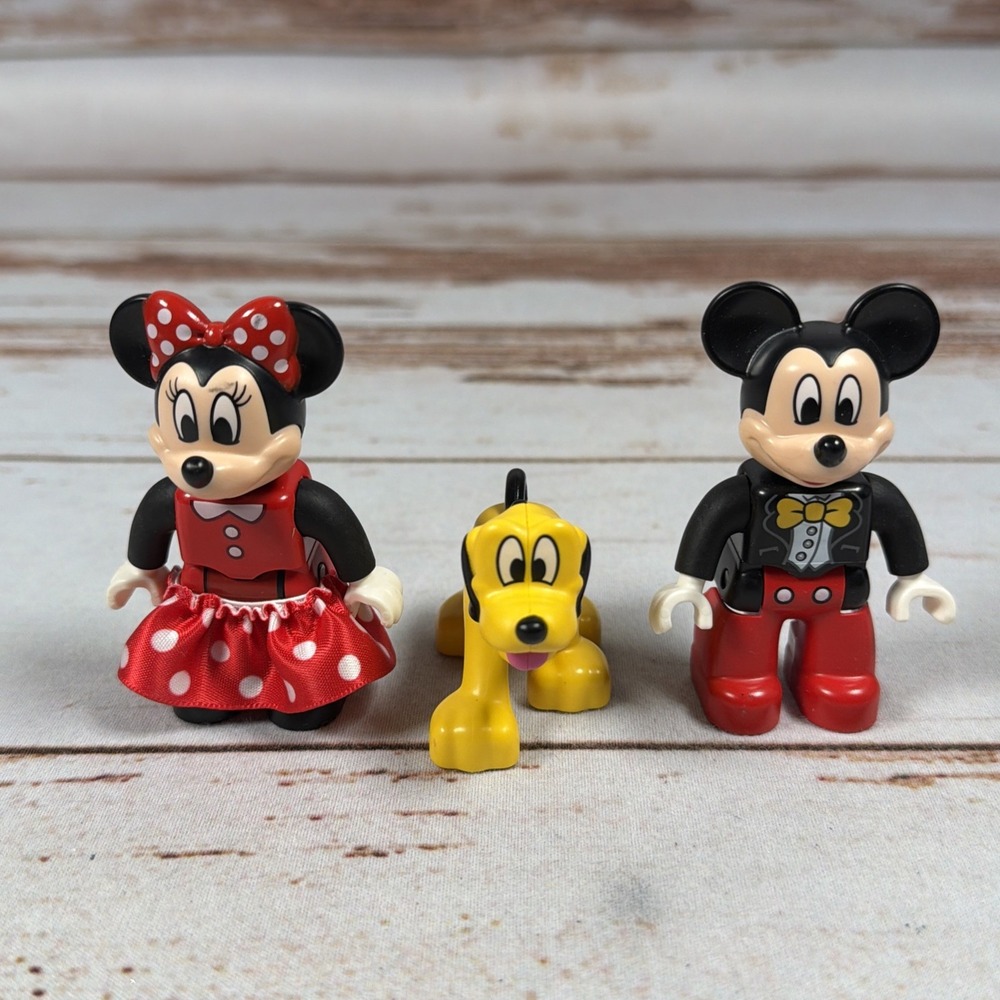 LEGO Duplo Disney Figures Lot of 3 Tuxedo Mickey Minnie Mouse Pluto Dog Toy